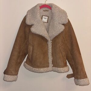 Abercrombie & Fitch Tan Teddy Jacket
